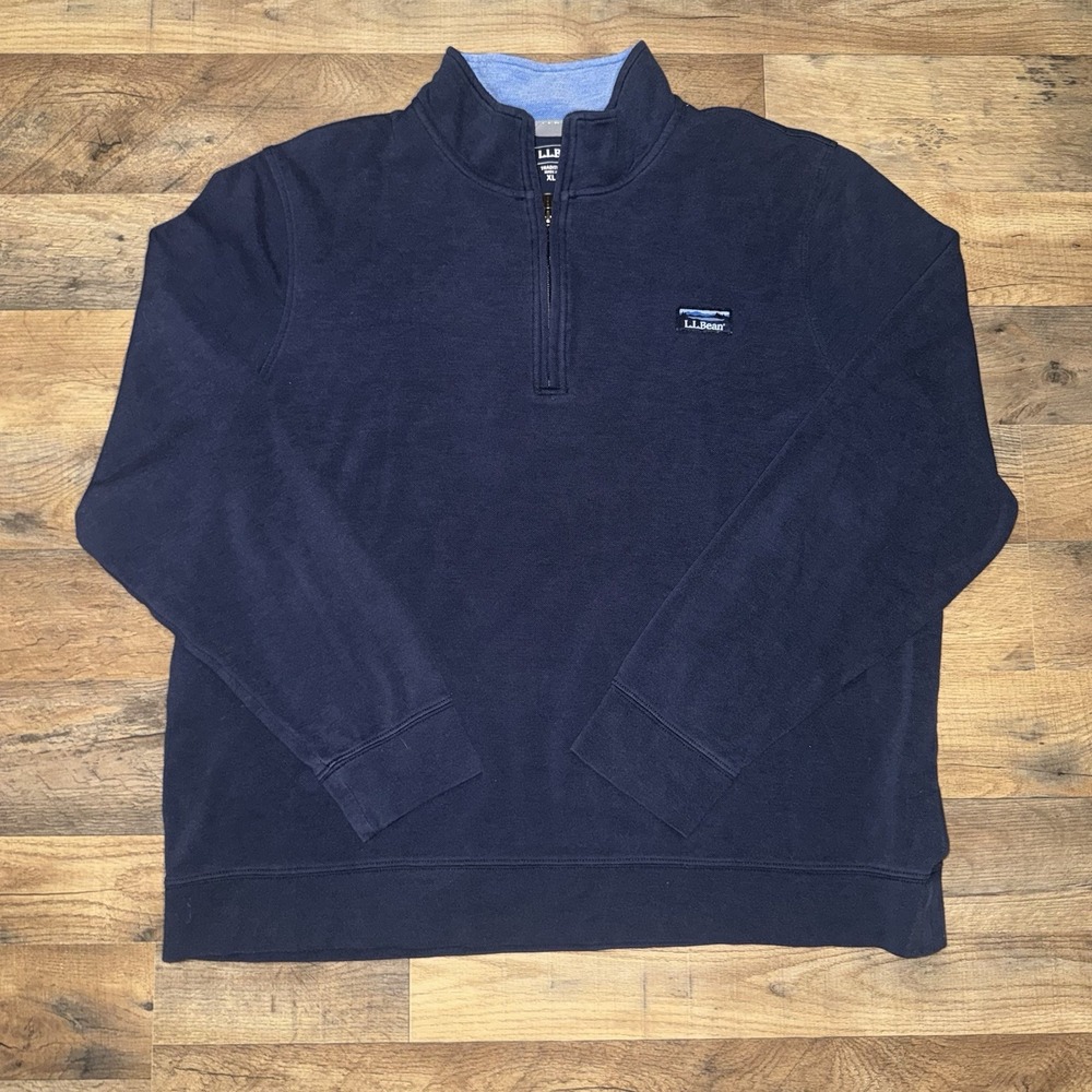 L.L. Bean Men's Blue Quarter Zip Pullover Sweatshirt Size XL Reg Hiking Outdoor